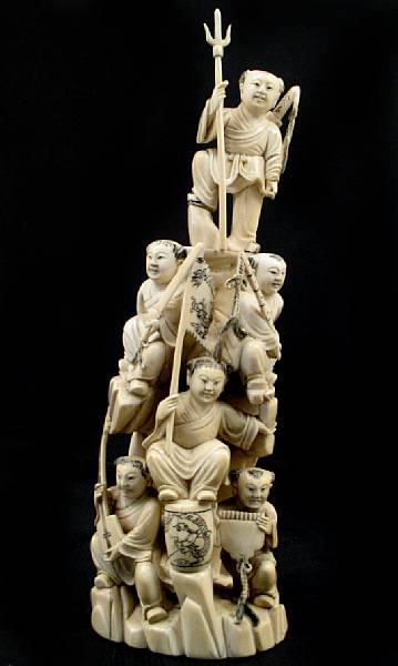 Appraisal: A Chinese carved ivory figural group of children musicians height