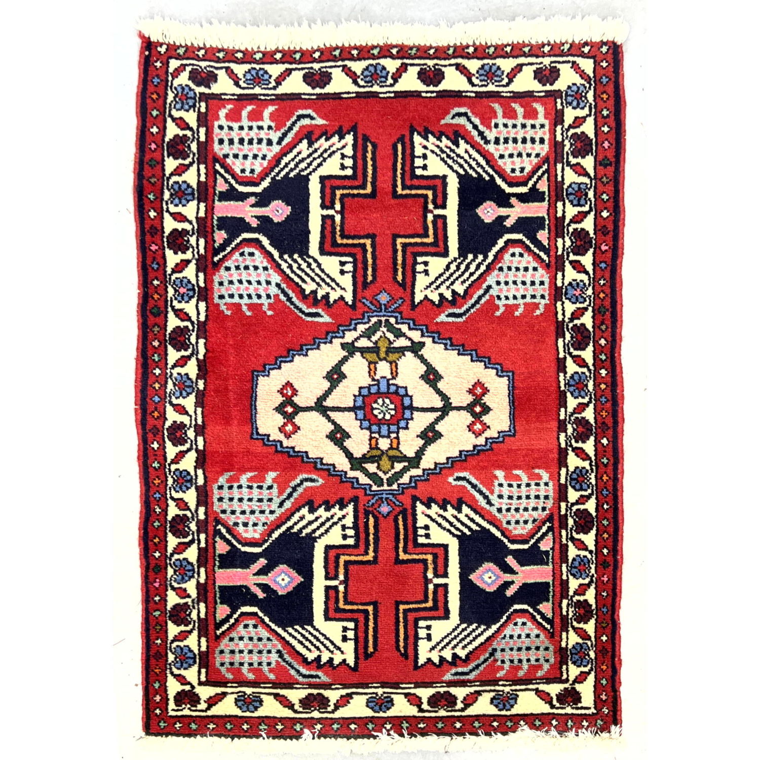 Appraisal: ' x ' Handmade Oriental Carpet Rug Hamadan style ---