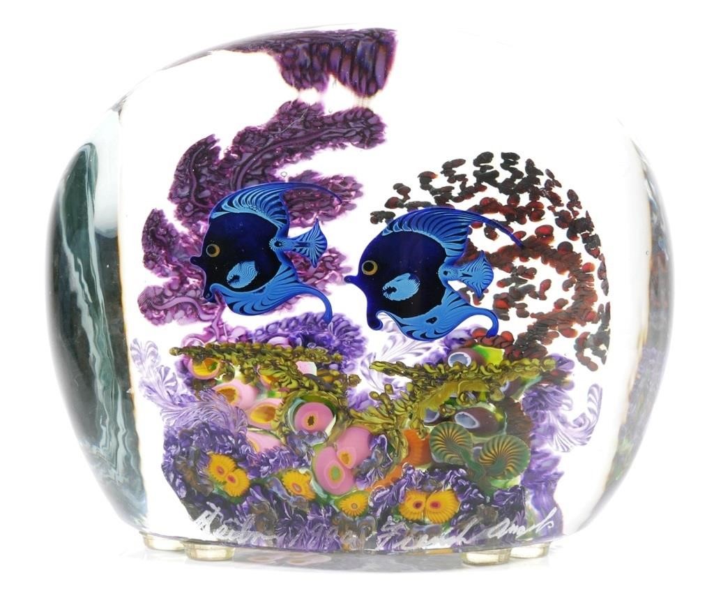 Appraisal: CHRIS HEILMAN CORAL REEF SERIES GLASSArt glass diorama statue by