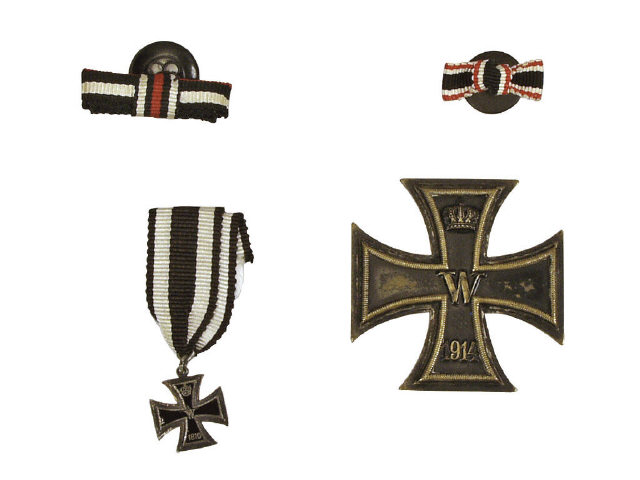 Appraisal: German WWI Iron Cross Dated miniature Iron Cross with ribbon