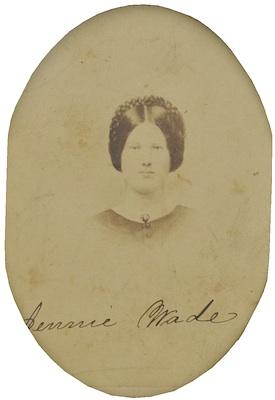 Appraisal: A Carte de Visite of Jennie Wade The carte de