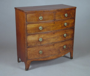 Appraisal: An early Victorian mahogany bowfront chest of drawers of two