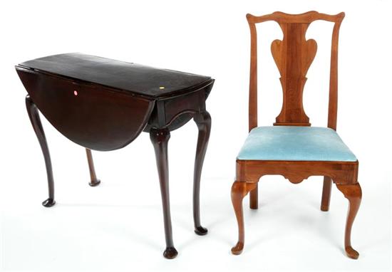 Appraisal: QUEEN ANNE DROP LEAF TABLE AND QUEEN ANNE-STYLE SIDE CHAIR