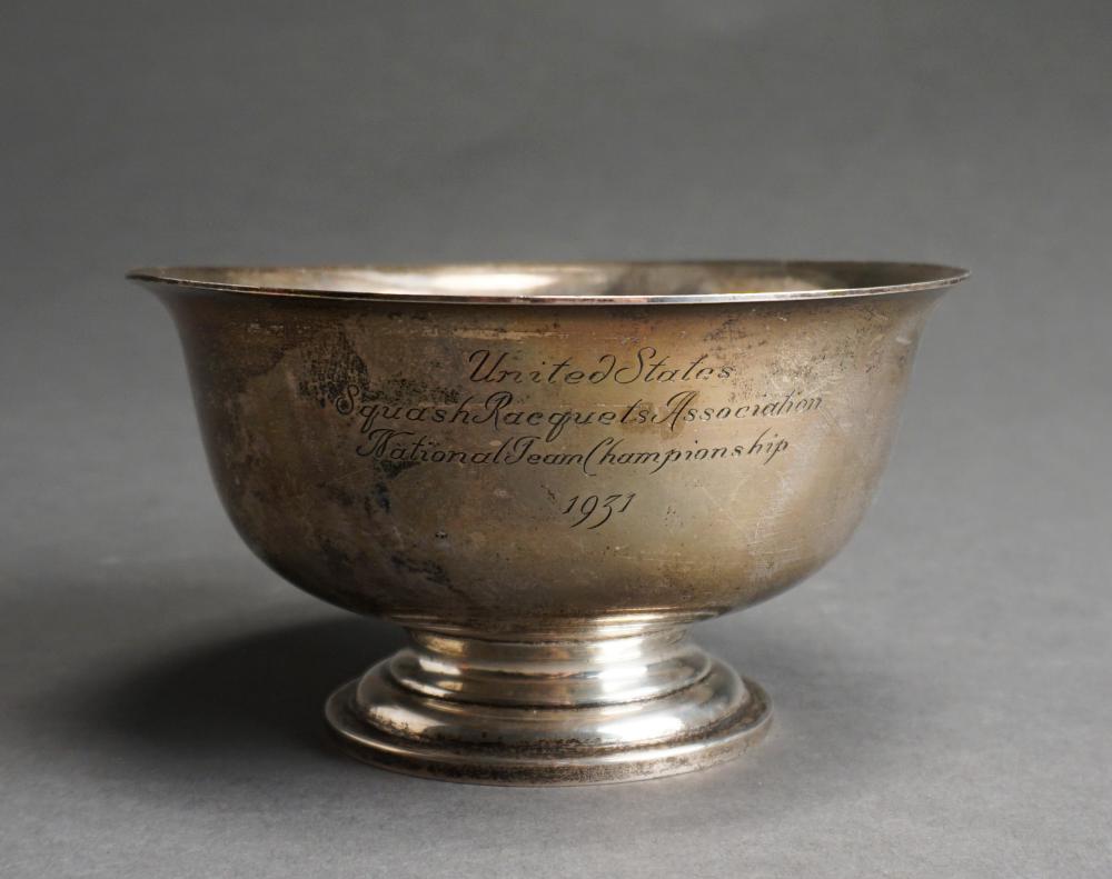 Appraisal: Crichton Co Ltd Sterling Revere-Type 'Harvard University' Squash Trophy Bowl