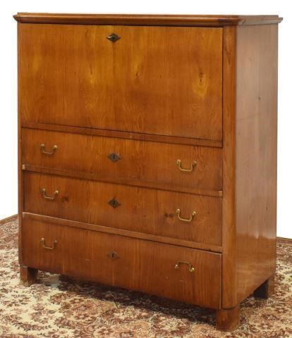 Appraisal: Continental oak secretary desk th c fall front opening to