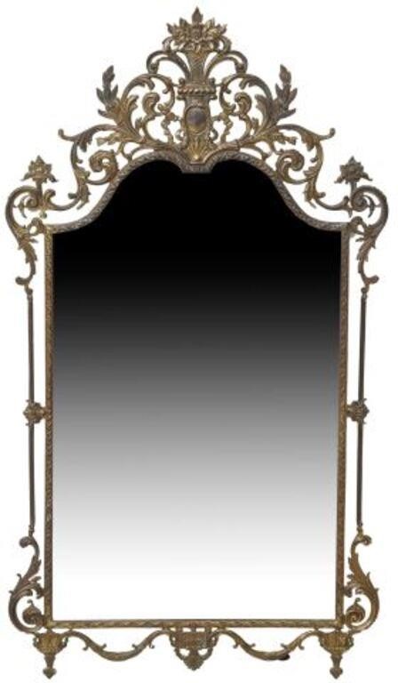 Appraisal: Louis XV style metal wall mirror th c having scrolled