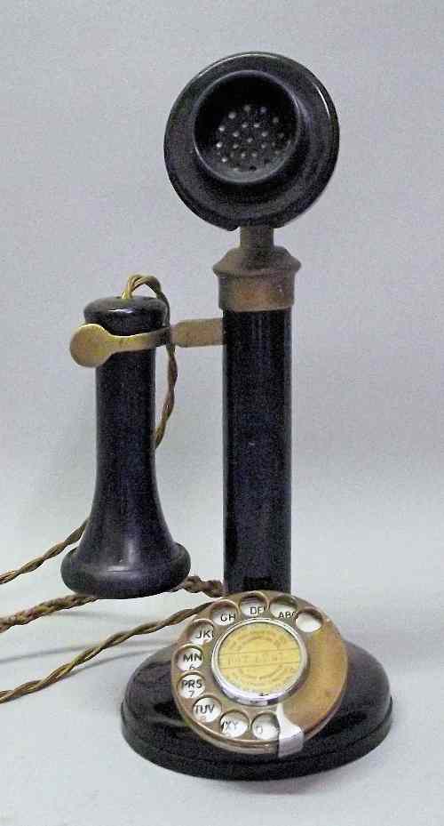 Appraisal: A s candlestick telephone converted to modern use - not