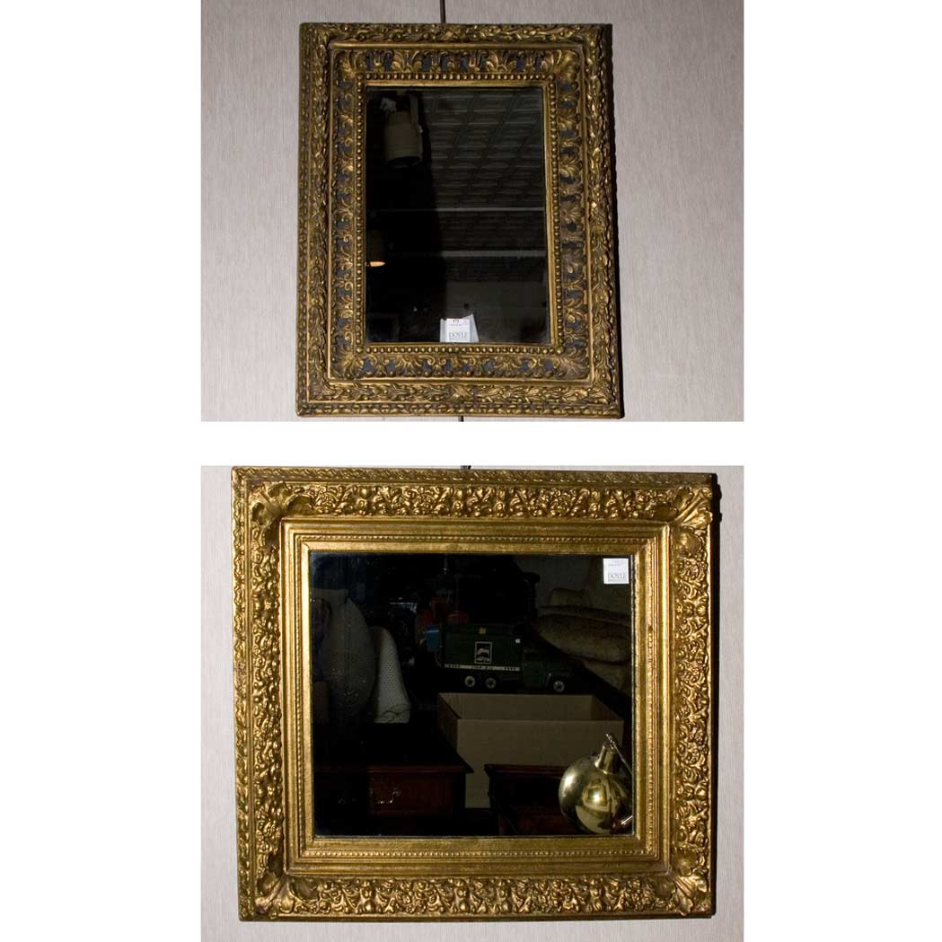 Appraisal: Two Gilt-Wood Mirrors Height of largest inches width inches