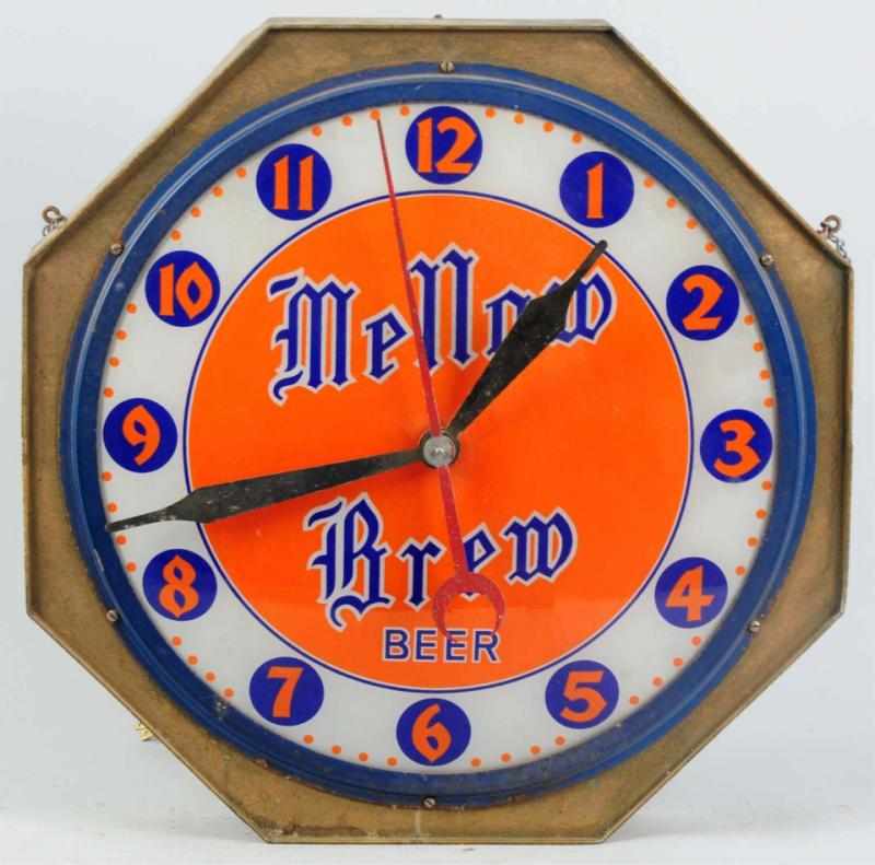 Appraisal: Mellow Brew Beer Reverse-on-Glass Light-Up Clock Gillco Beautiful and very