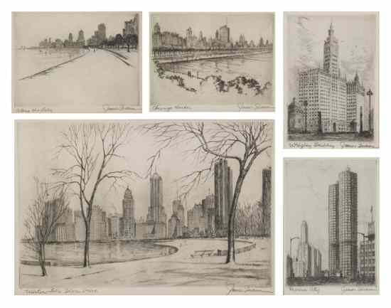 Appraisal: James Swann American - A group of works featuring Chicago