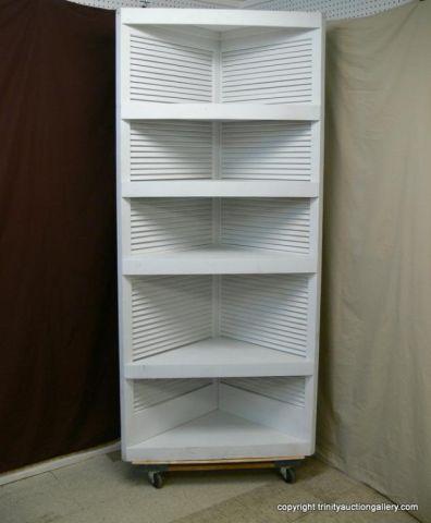 Appraisal: Large Corner Display Shelf Unit - lower shelves with louvered