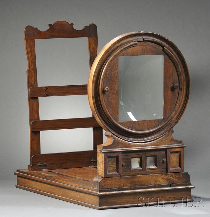 Appraisal: Walnut and Rosewood Veneered Stereographascope probably France c with hinged