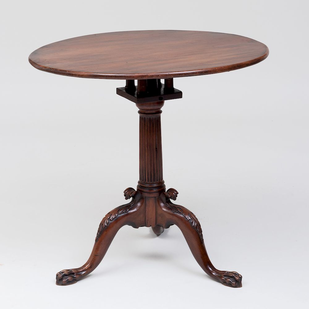 Appraisal: Chippendale Carved Walnut Tilt-Top Table Pennsylvania x in Condition Minor