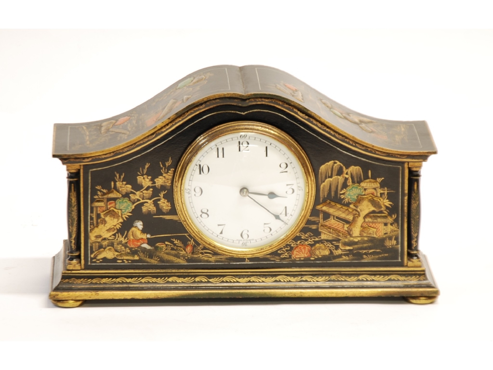 Appraisal: EARLY TH CENTURY 'CHINOISERIE' MANTLE CLOCK the arabic dial powered