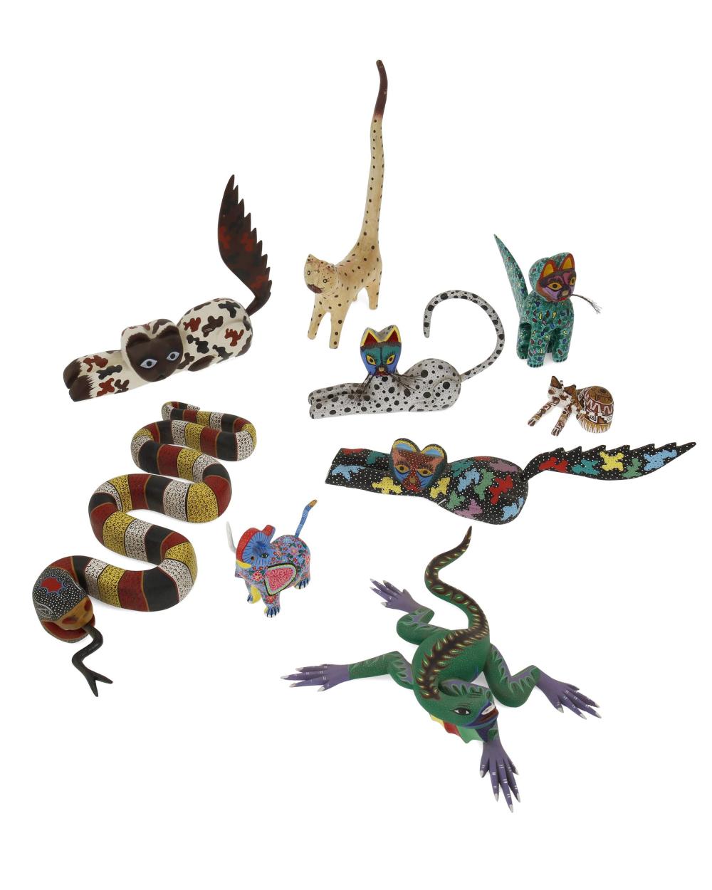 Appraisal: A group of Oaxacan alebrije wood figures Late th Early