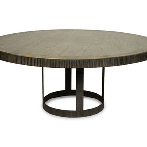 Appraisal: A Contemporary Carved Wood Circular Dining Table st Century Height