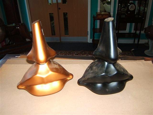 Appraisal: A pair of Salvador Dali composite nose and lips sculptures