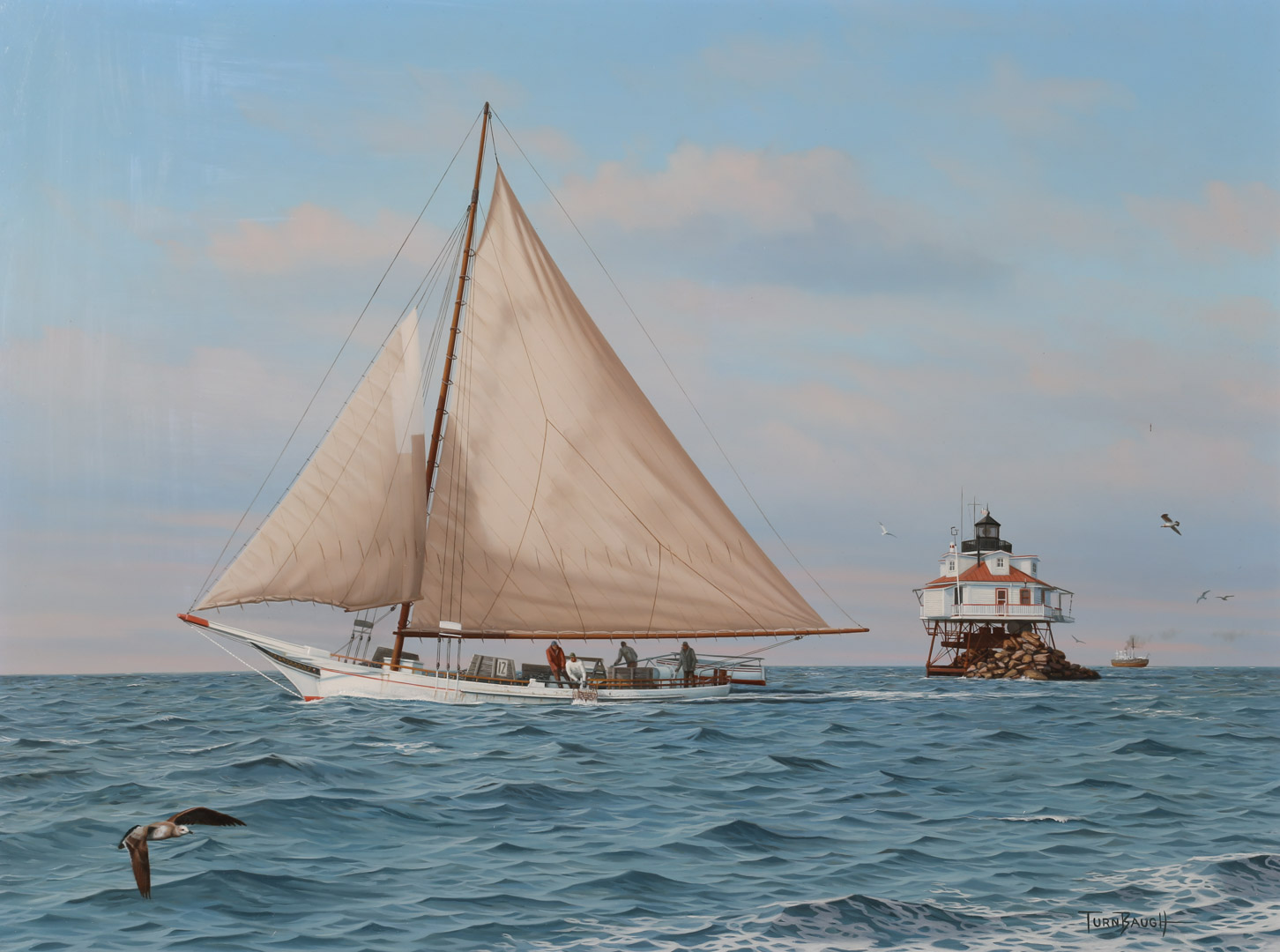 Appraisal: David Turnbaugh Skipjack by Drum Point Light oil David T