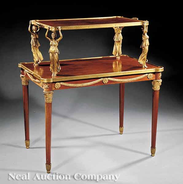 Appraisal: A Fine Napoleon III Gilt Bronze-Mounted Plum Pudding Mahogany Table