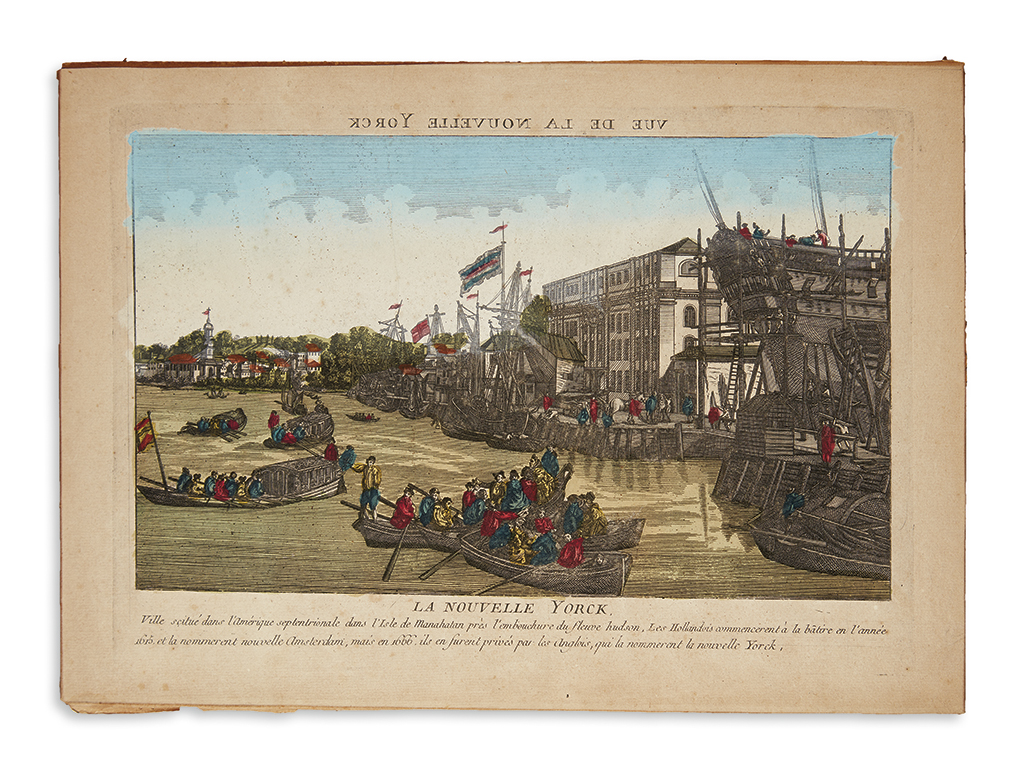 Appraisal: NEW YORK CITY Vue de la Nouvelle Yorck Hand-colored engraving