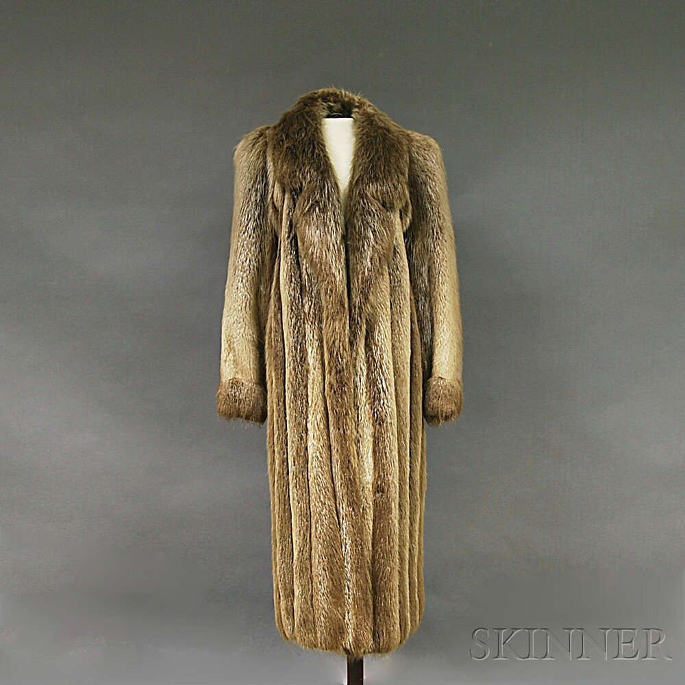 Appraisal: Canadian Muskrat Full-length Fur Coat splits Estimate - The coat