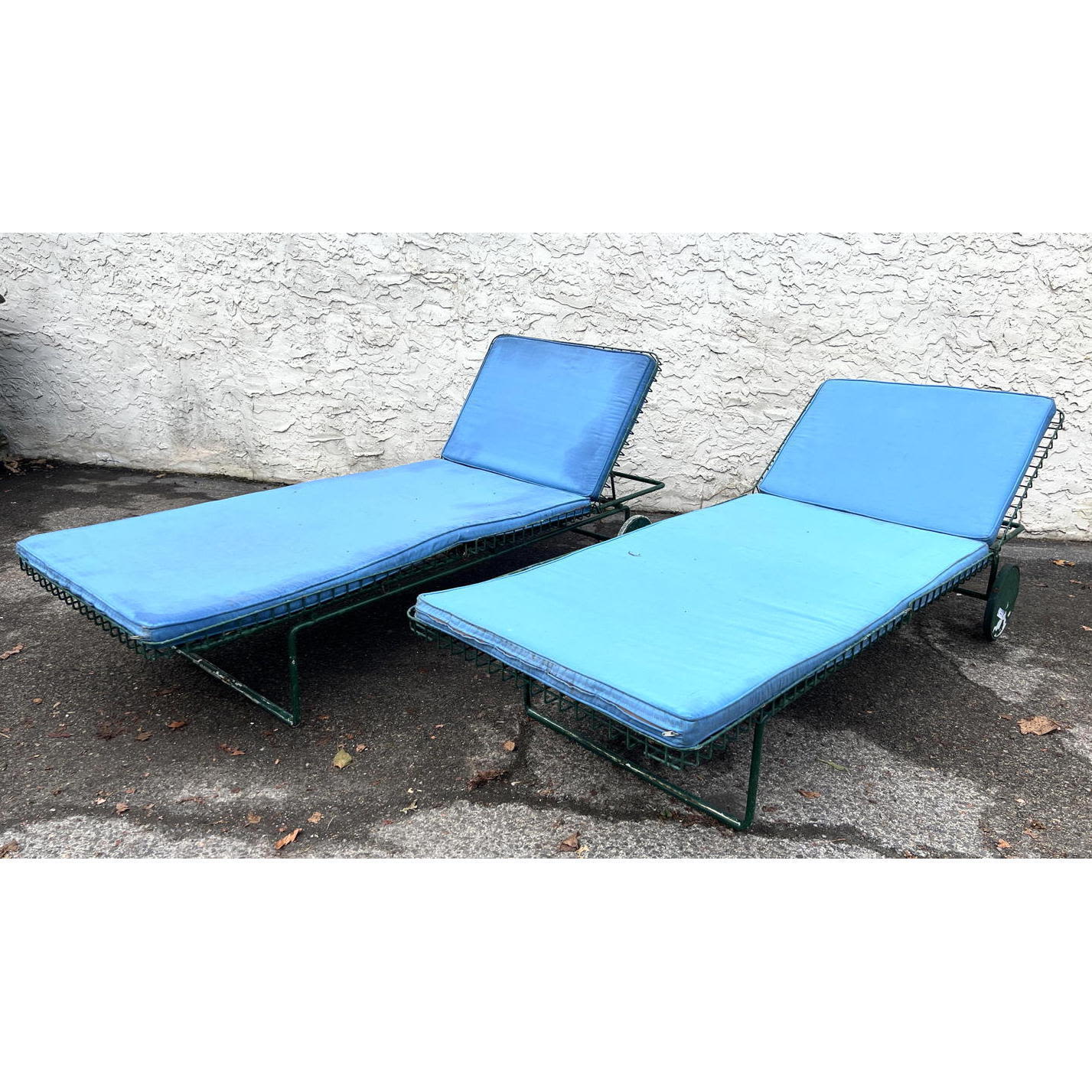 Appraisal: Pair Harry Bertoia Style Chaise Lounges Wire mesh frames with