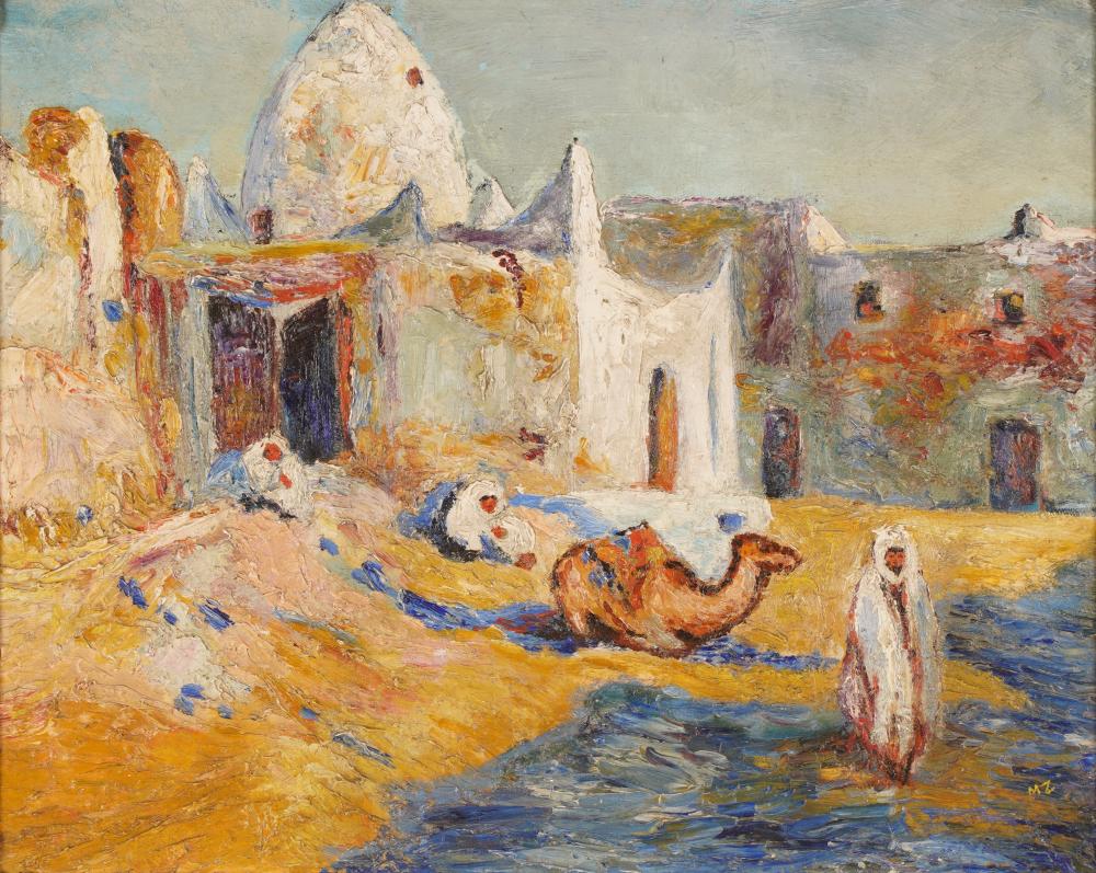 Appraisal: UNKNOWN ARTIST MIDDLE EASTERN SCENEoil on board signed M Z