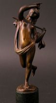 Appraisal: Standing Bronze Figural This standing bronze figural features a nude