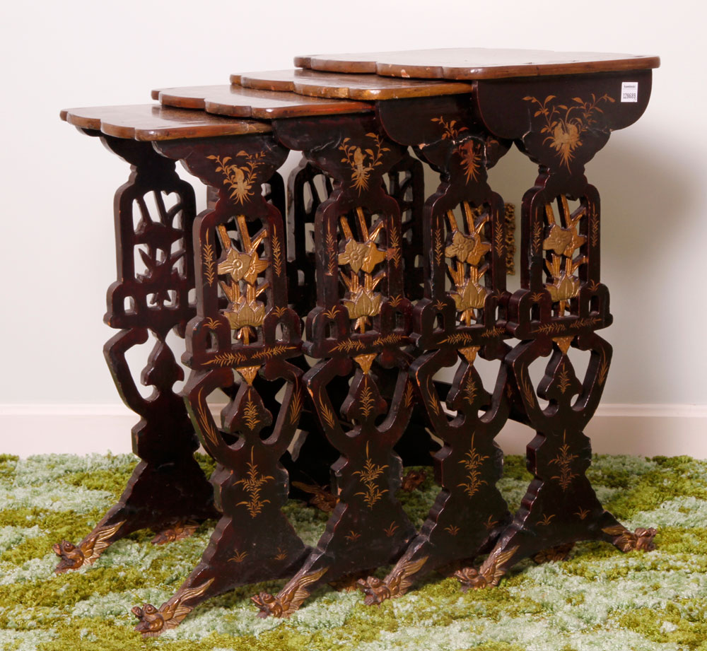 Appraisal: - Lot of Four th C China Trade Nesting Tables