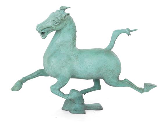 Appraisal: Vintage Verdigris bronze The Flying Horse of Gansu signed Learoyd