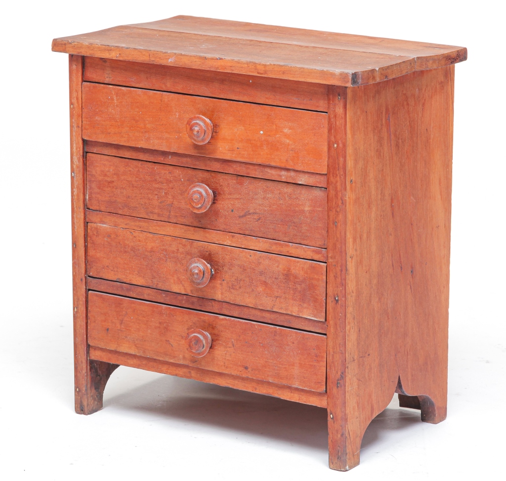 Appraisal: AMERICAN CHILD-SIZE CHEST Mid th century cherry and poplar Case