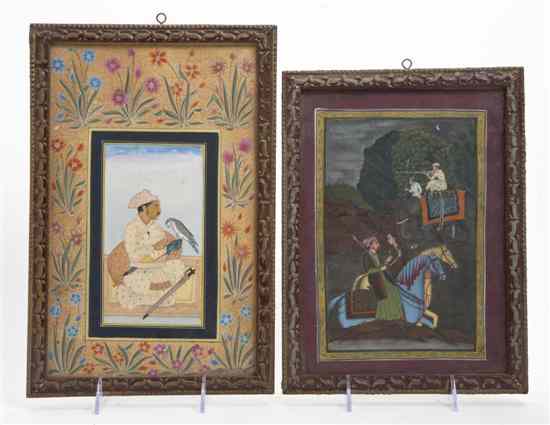 Appraisal: A Group of Four Mughal Miniature Paintings each depicting figural