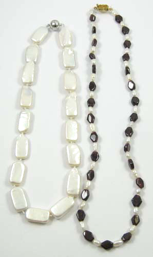 Appraisal: TWO WHITE PEARL NECKLACES one measuring inches in length and