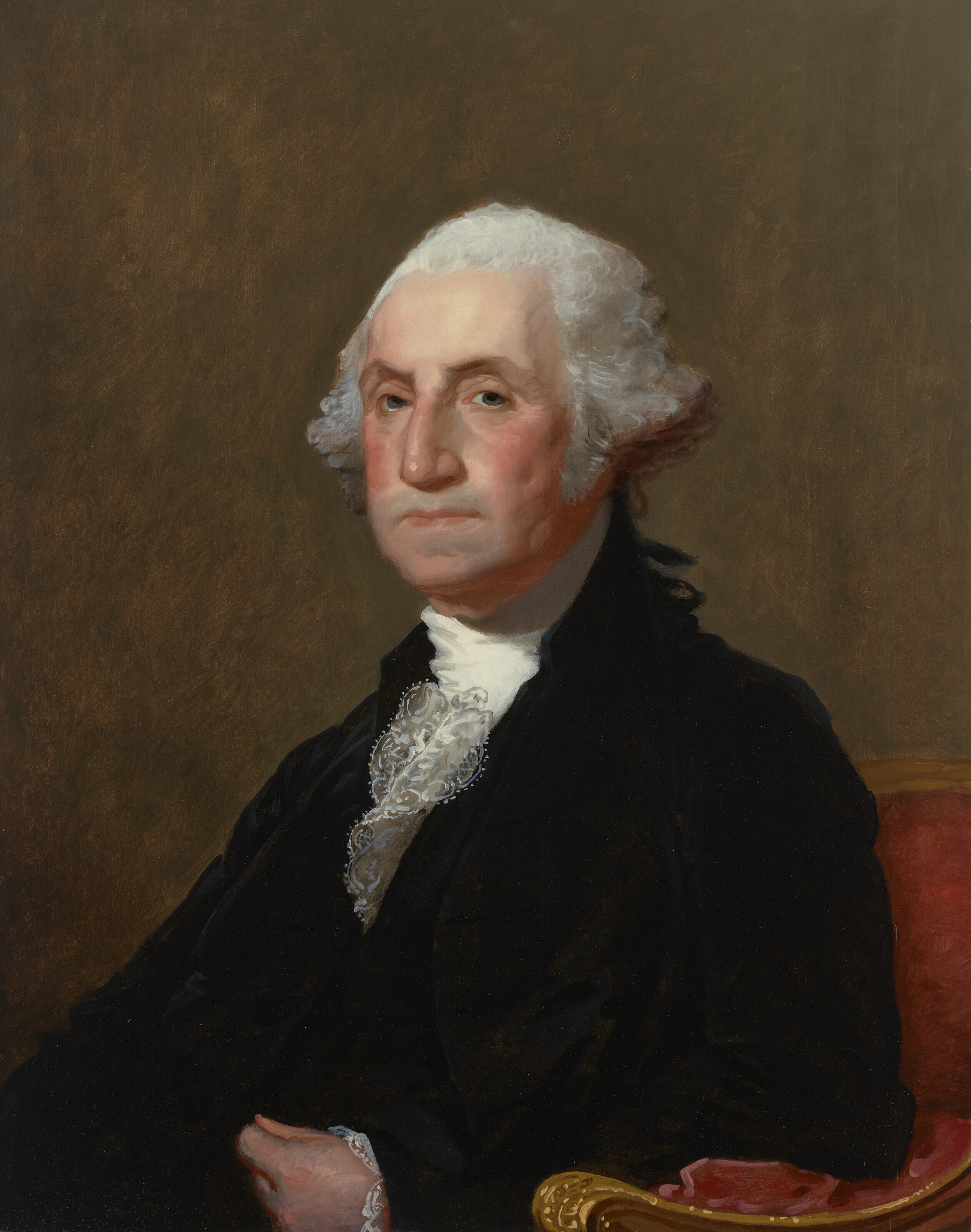 Appraisal: GILBERT STUART - GEORGE WASHINGTON reverse with hand-written inscription C