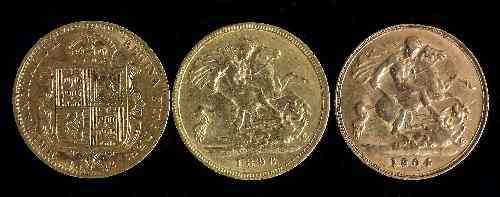 Appraisal: Three Half Sovereigns - Victoria Shield Back Jubilee Head Victoria