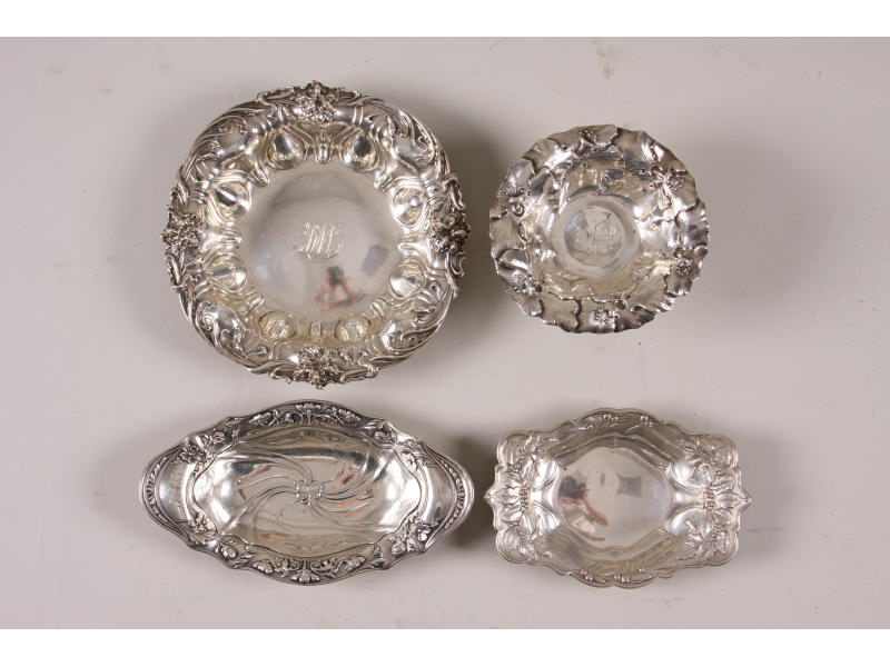 Appraisal: American Art Nouveau Sterling Silver Collection four pieces of Art