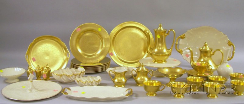 Appraisal: Thirty-five Piece Pickard Gilt Porcelain Partial Dinner Service and Nine