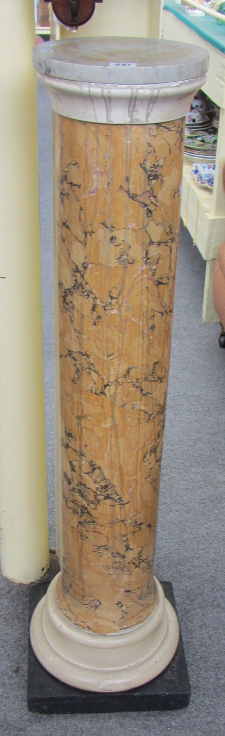 Appraisal: A th century scagliola column of turned form on ebonised