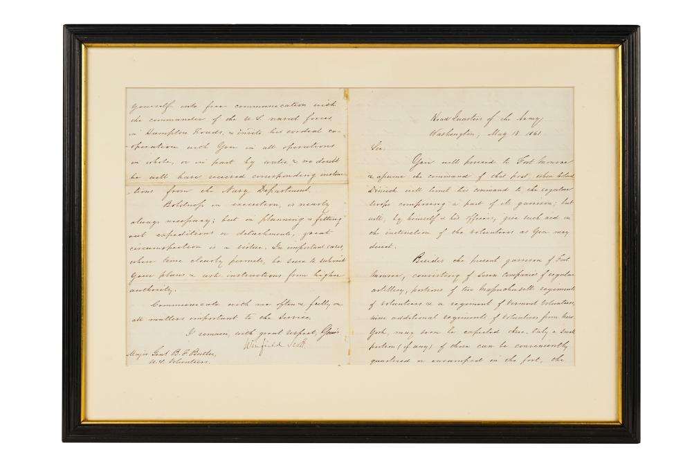 Appraisal: WINFIELD SCOTT - SIGNED LETTERarmy Headquarters Washington May two double-sided