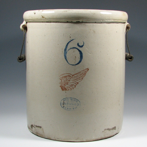 Appraisal: Red Wing Six Gallon Stoneware Crock Red Wing six gallon