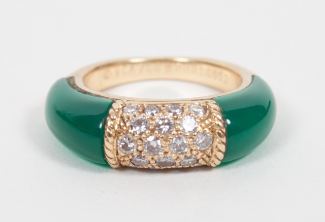 Appraisal: Van Cleef Arpels K gold emerald diamond ring presenting a