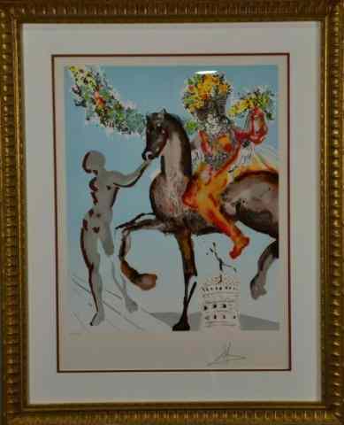 Appraisal: SALVADOR DALI LIMITED ED SERIGRAPHSerigraph of a lady on a