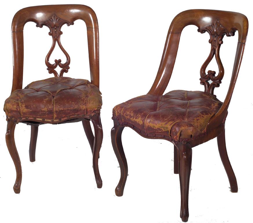 Appraisal: SET OF FOUR MID th CENTURY MAHOGANY DINING CHAIRS each