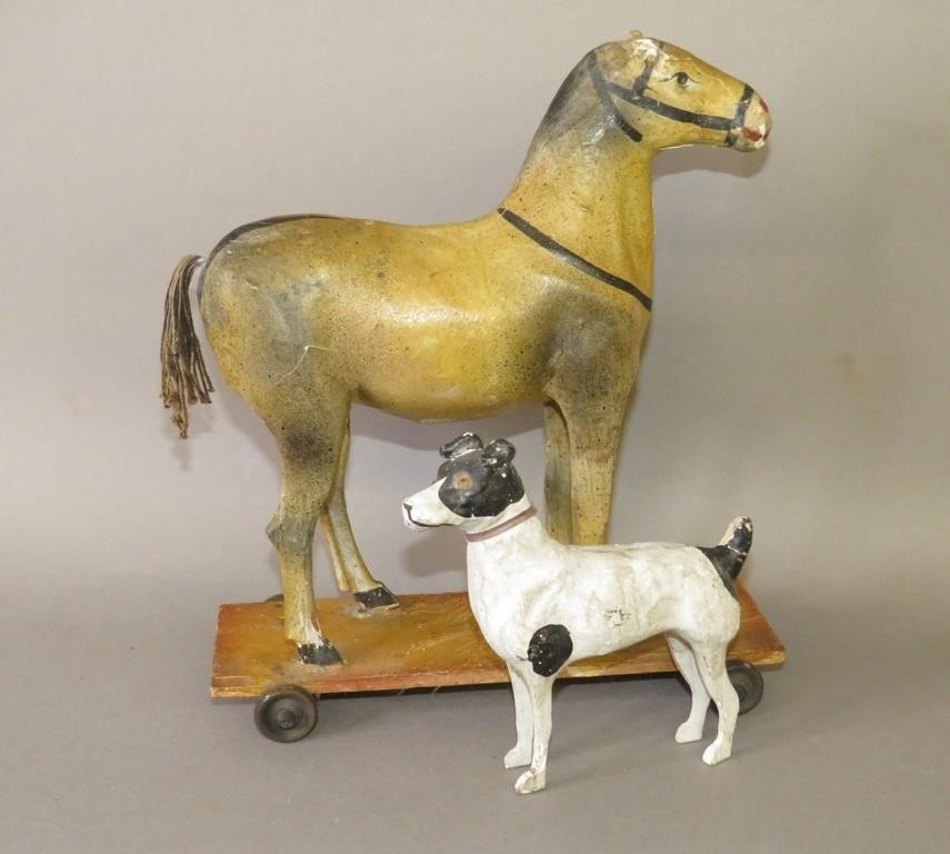 Appraisal: GERMAN PAPIER MACHE ANIMAL FIGURESca early th century medium size