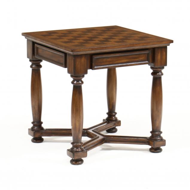 Appraisal: ATTRIBUTED MAITLAND SMITH CHECKERBOARD GAME TABLE Late th century mahogany