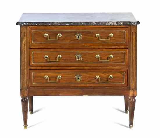 Appraisal: A Directoire Style Commode having a rectangular marble top with