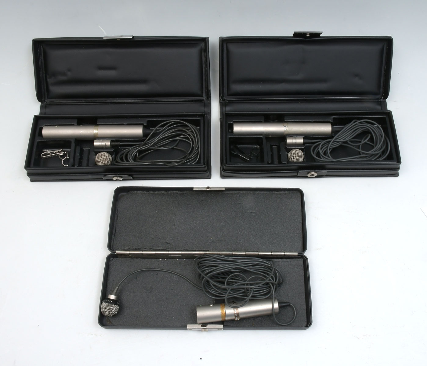 Appraisal: SONY ECM- CONDENSER MICROPHONES IN CASES From the estate of