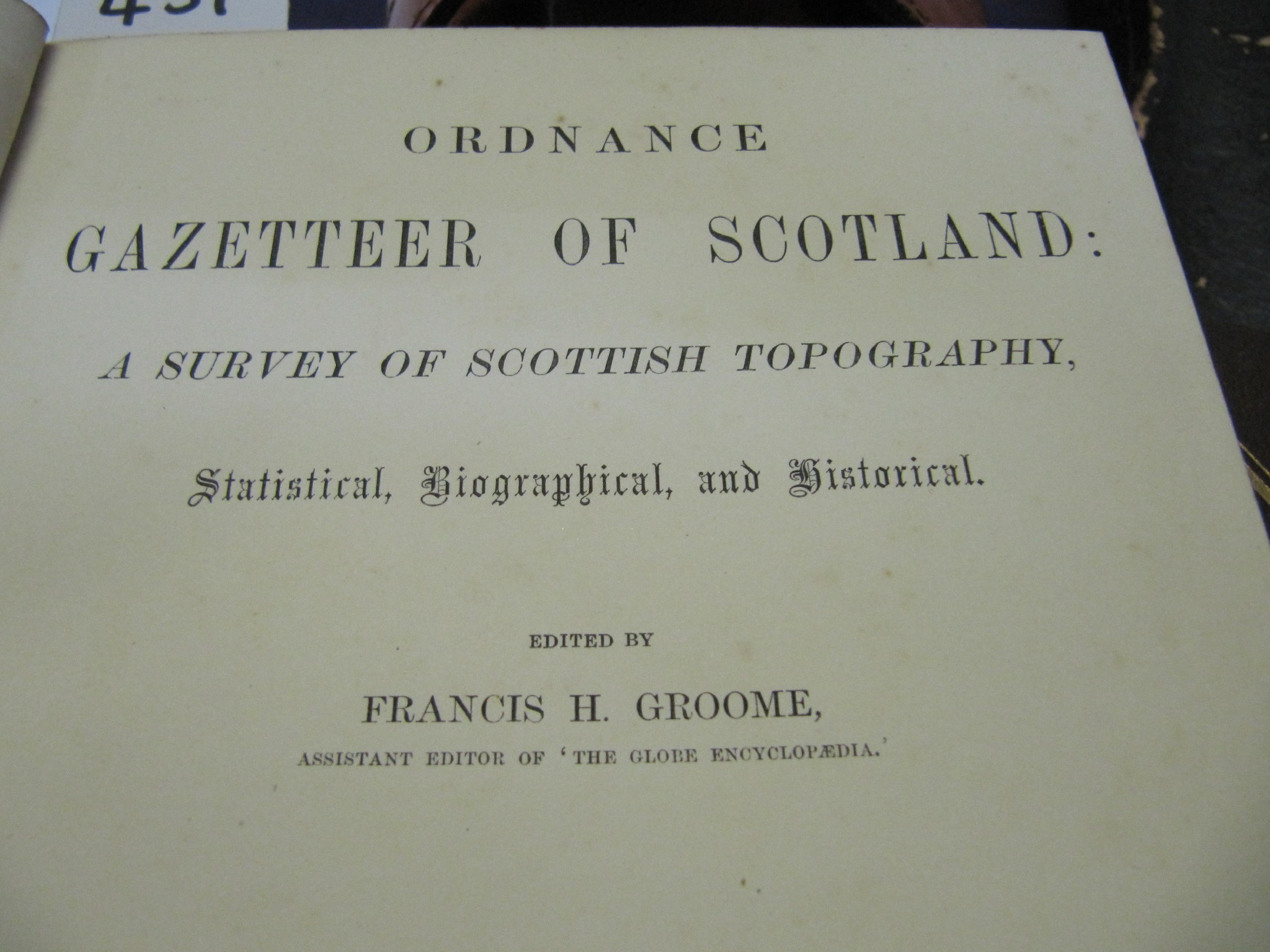 Appraisal: Six volumes of the Ordnance Gazetter Scotland A-Zet and two