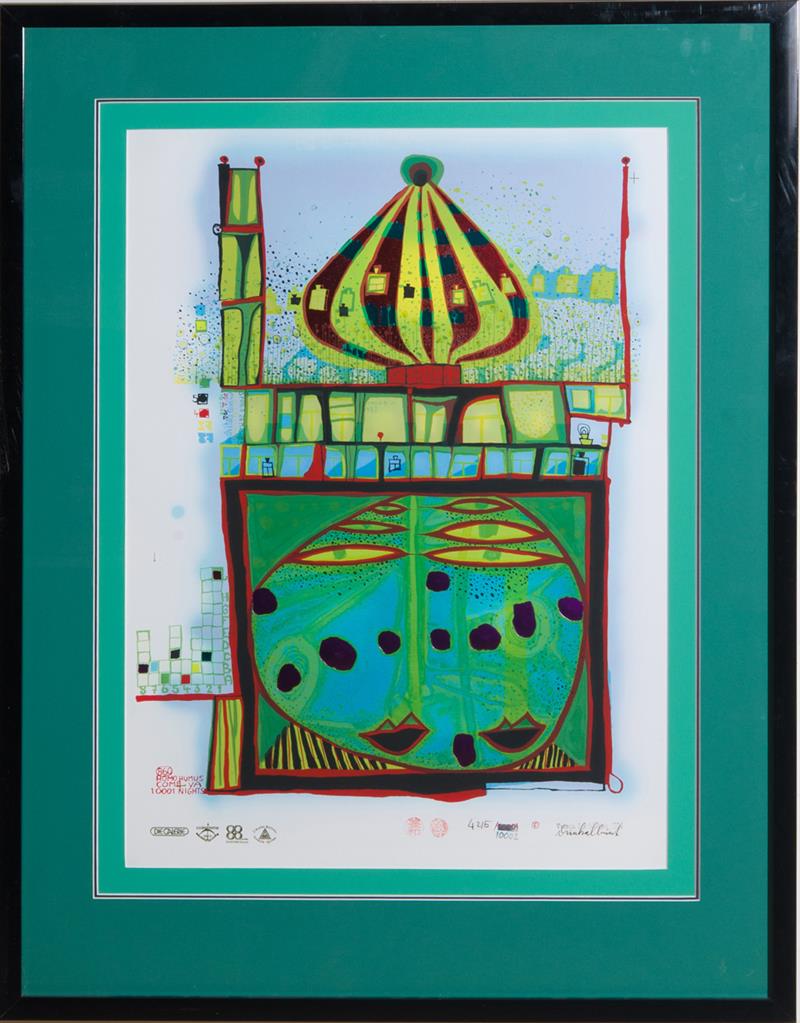 Appraisal: FRIEDENSREICH HUNDERTWASSER - NIGHTS HOMO HUMUS COME VA HOW DO