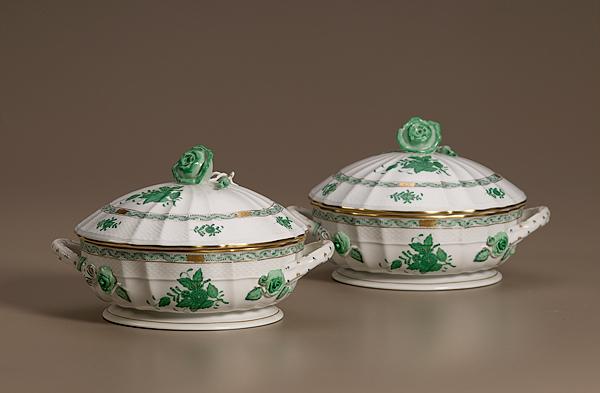 Appraisal: HEREND CHINESE BOUQUET TUREENS Hungarian th century A pair of